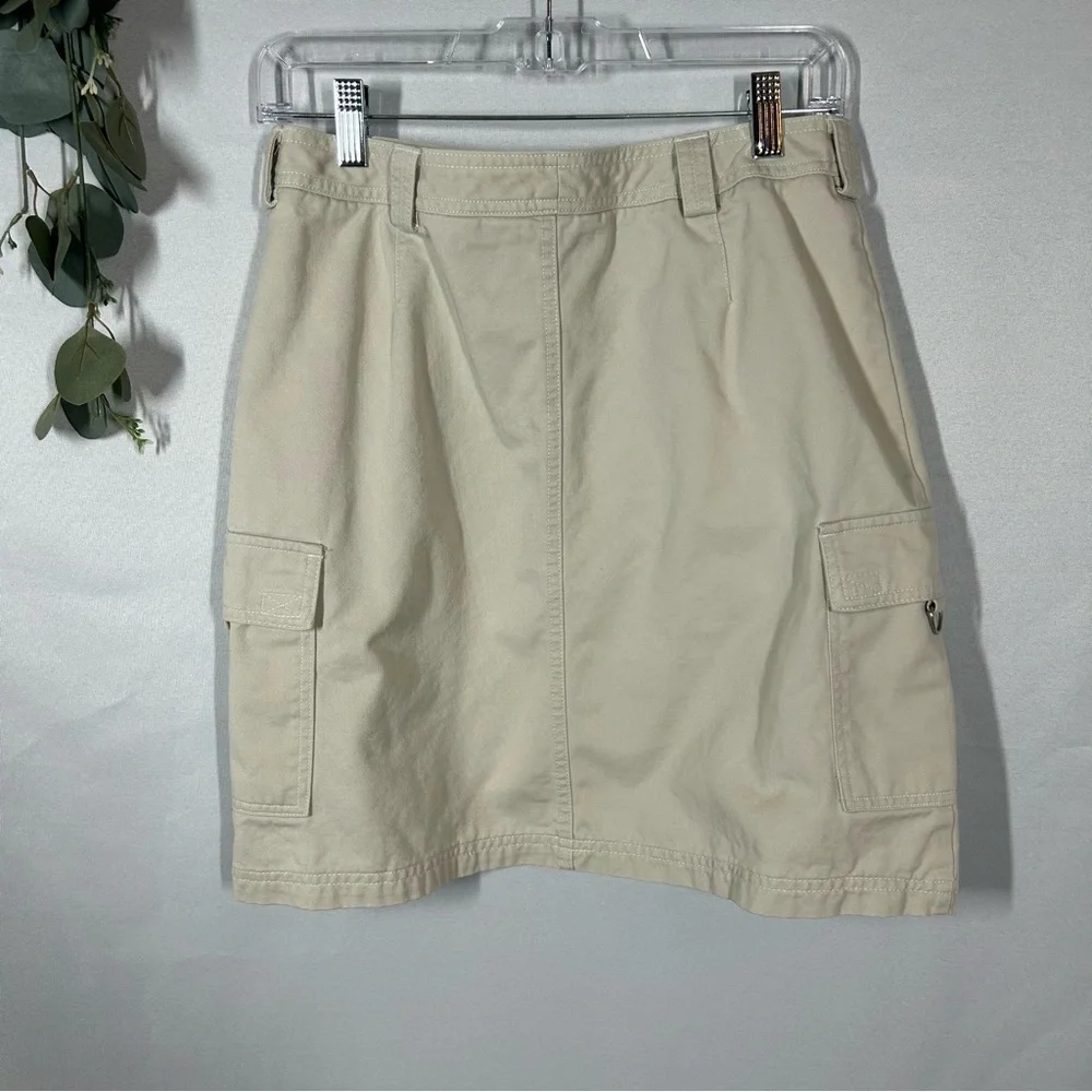 Dockers | 100% Cotton Mini Skirt Khaki Light Cream Y2K Preppy Women’s Size 8